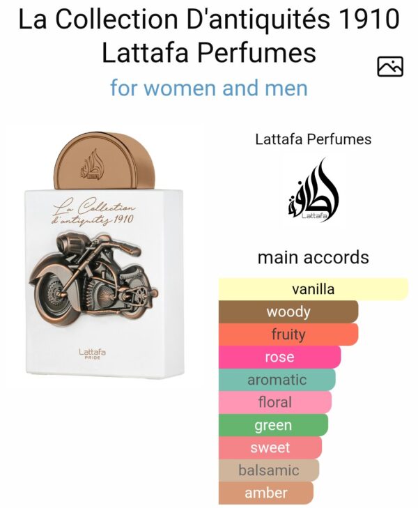 LA COLLECTION D'ANTIQUITÈS 1910 LATTAFA PRIDE
لا كوليكسيون ديانتيك ١٩١٠ من (لطافة)