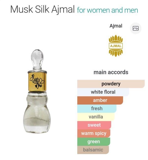 Musk Silk Ajmal 12 grams
مسك سلك من اچمل توله ١٢ جرام