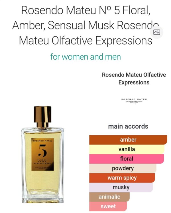 Rosendo Mateu N 5 100ml
روسيندو ماتيو نوم فايف ١٠٠ملي
