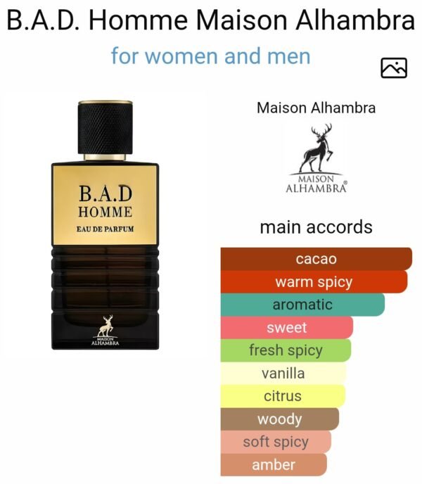BAD HOMME EDP 100ml
باد اوم من ( ميزون الهامبرا )