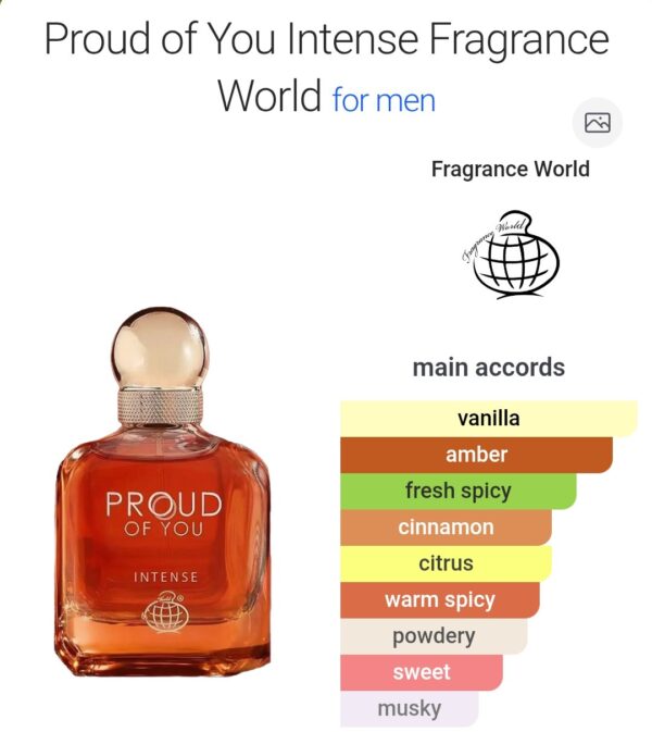 Proud Of You Intense 100ml
براود اوفيو انتنس ١٠٠ملي فراجرانس وورلد