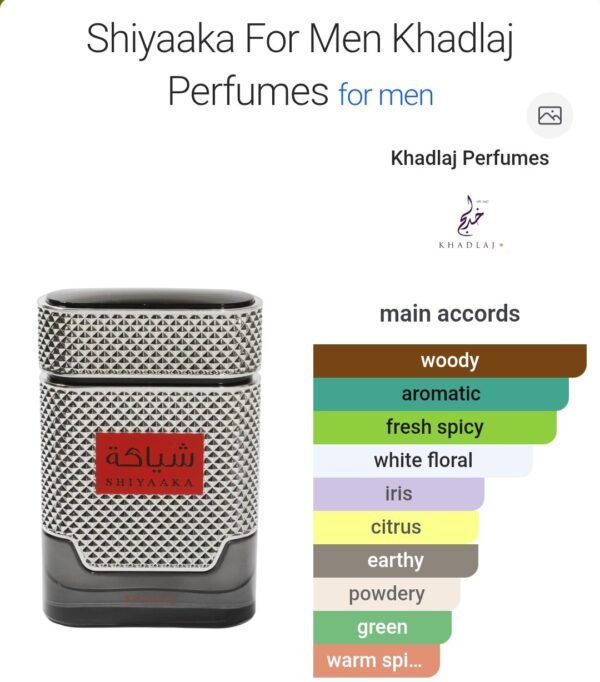 Shiyaaka Silver Khadlaj 100ml
شياكة سيلفر من خادلاچ ١٠٠ملي