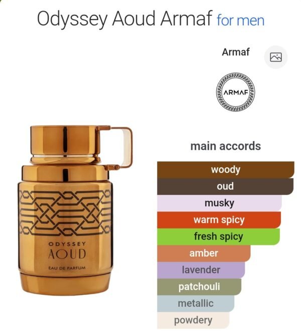 Odyssey Aoud Armaf 100ml
اوديسي عود من ارماف ١٠٠ملي