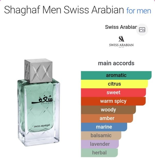Shaghaf men 75ml
شغف مين ٧٥ملي من سويس اريبيان
