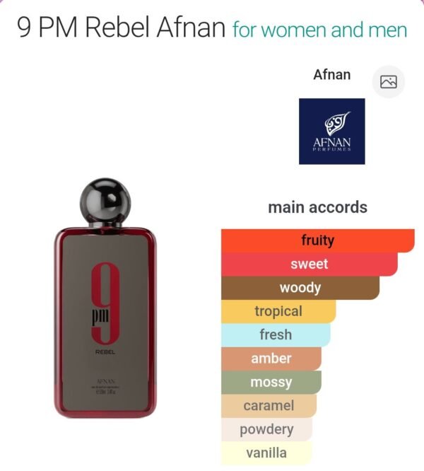 9PM Rebel Afnan 100ml
ناين بي ام ريبل من افنان ١٠٠ملي