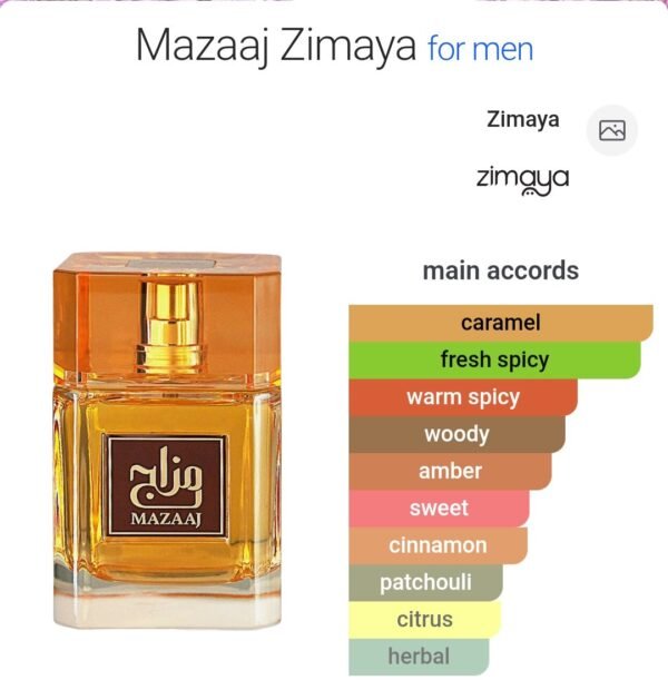 Mazaaj Edp Zimaya 100ml
مزاج او دو بارفم ١٠٠ملي من زمايا