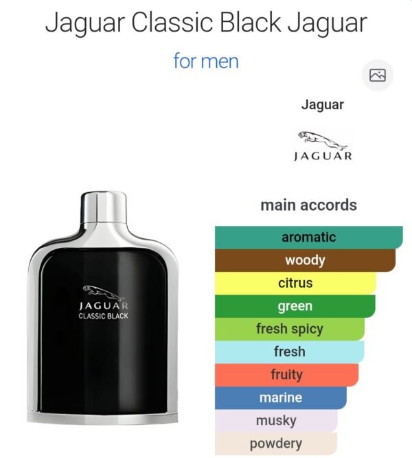 Jaguar Classic Black 100ml
جاكوار كلاسيك بلاك ١٠٠ملي