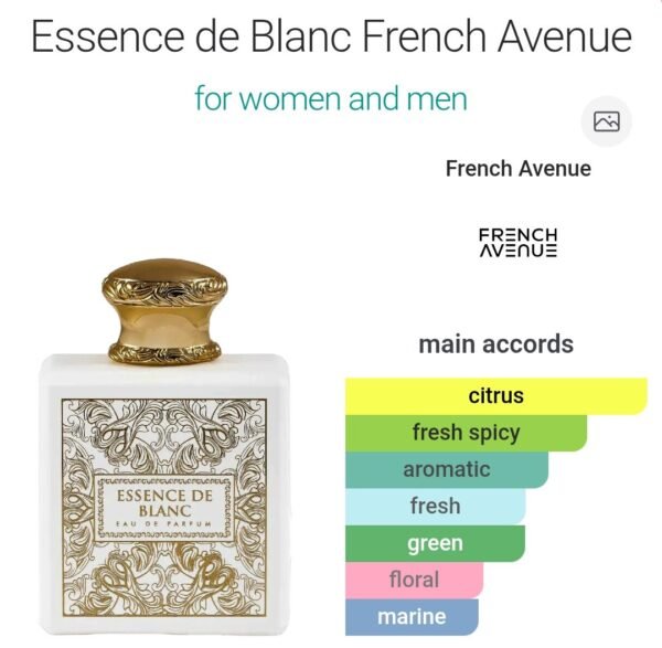 Essence De Blanc 100ml
اسينس دي بلونك من فرينش افينو ١٠٠ملي