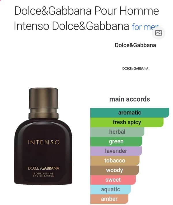 D&G Intenso EDP 100ML
دولشي ان جبانا انتينسو بور او دو بارفم