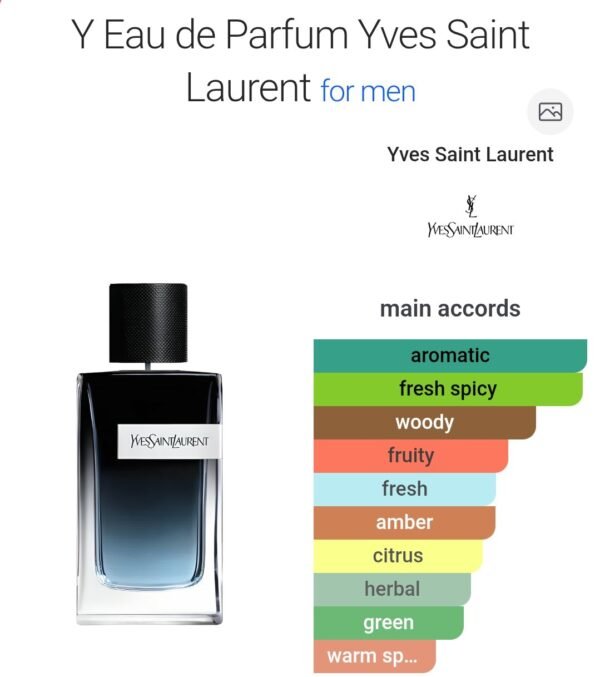 Y EDP Yves Saint Laurent 100ml
واي من ايف سان لوران او دو بارفم ١٠٠ملي