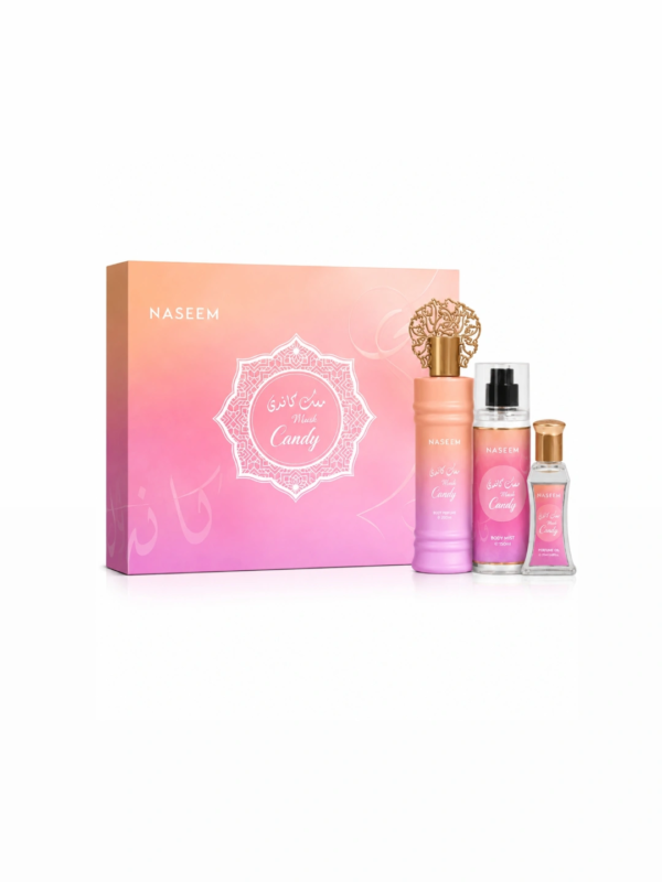Naseem Candy Set ( Perfume spray/Body mist/Oil )مسك الكاندي