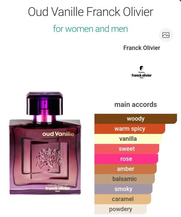 Oud Vanilla 100ml Frank Oliver
عود فانيلا ١٠٠ملي من فرانك اوليفير فرنسي