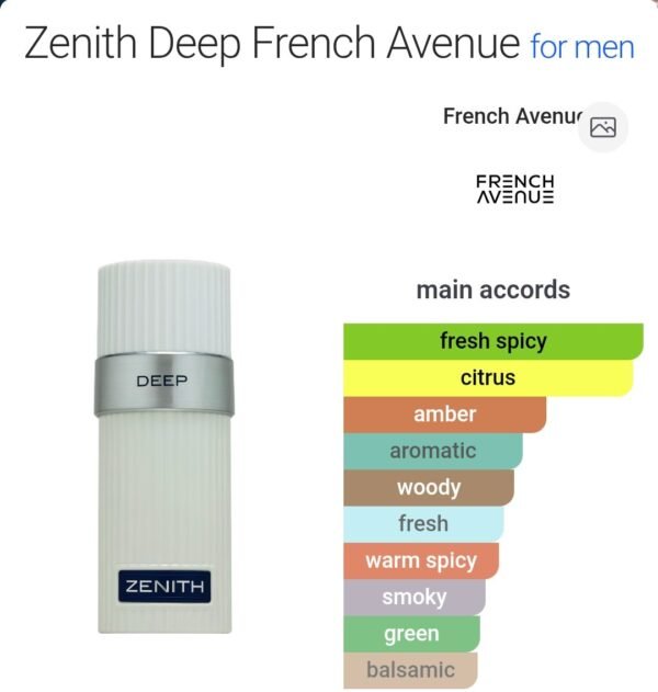 Zenith Deep 100ml
زينس ديب ١٠٠ملي من فرينش اڤينو