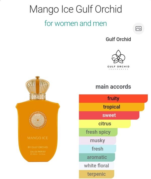 Mango Ice 100ml Gulf Orchid
مانجو ايس ١٠٠ملي من جولف اوركيد