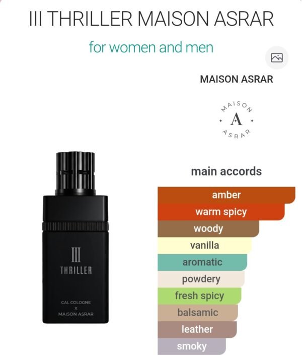 Thriller III 100ml Maison Asrar
ثريلر ١٠٠ملي من ميزون اسرار