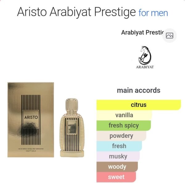Aristo 100ml Arabiyat Prestige
اريسطو ١٠٠ملي من عربيات بريستيچ