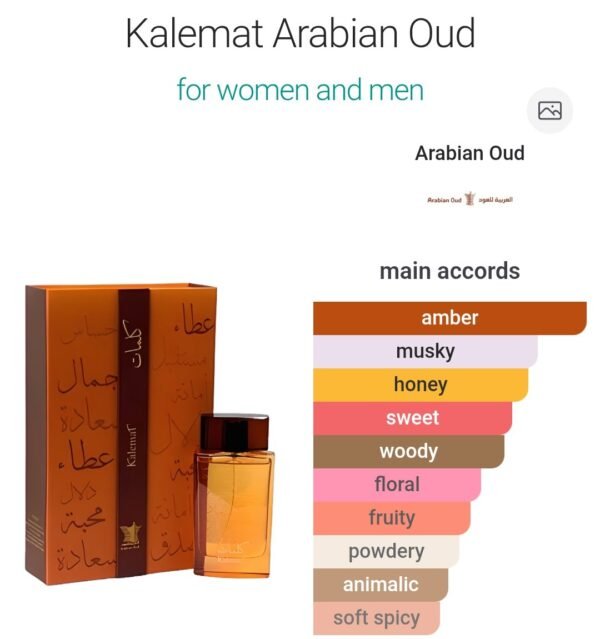 Kalemat 50ml Arabian Oud
كلمات ٥٠ملي من العربية للعود